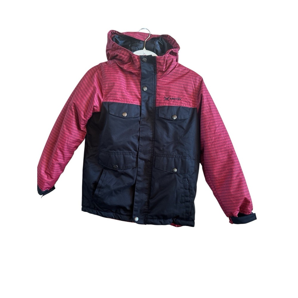 Arctix Slalom Red Black Boys Sz Medium 5K Insulated Hooded OutdoorJacket Pockets